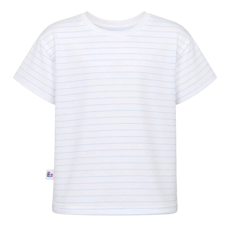 Children's T-shirt white with blue stripes