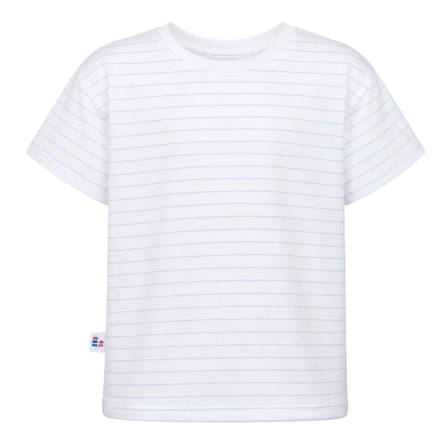 T-shirt dziecięcy biały w niebieskie paski
