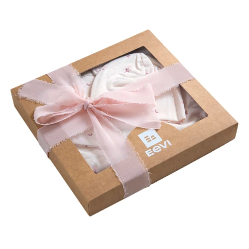 Baby set: bodysuit, footed pants, hat and floral cream sleepsuit