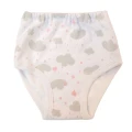 3-pack girls cotton briefs white with pink leaves/white with grey clouds/white with grey flowers
