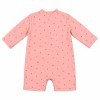 UV romper pink with strawberries