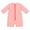 UV romper pink with strawberries