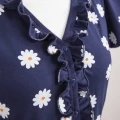Pregnancy shirt navy blue with daisies LINDA