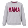 Bluza z napisem MAMA szara z bordowym haftem