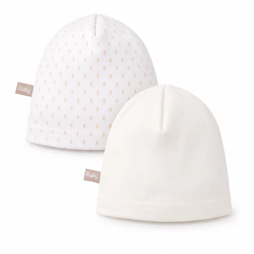 2-pack baby hat ecru/white