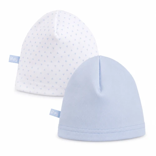 2-pack baby hat blue/white