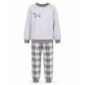 Grey children's pajamas with embroidered dog