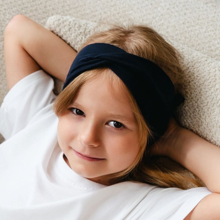 Navy blue basic girls’ headband