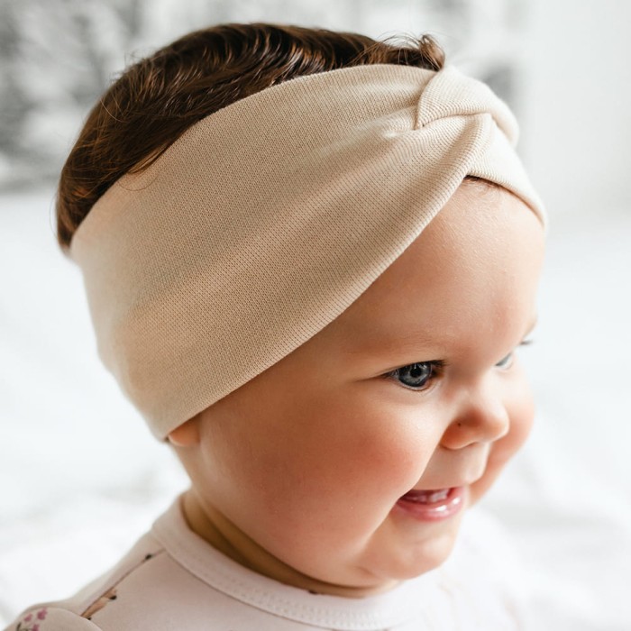 Light beige basic girls’ headband