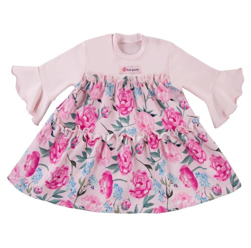 Dress PEONY flowers pink
