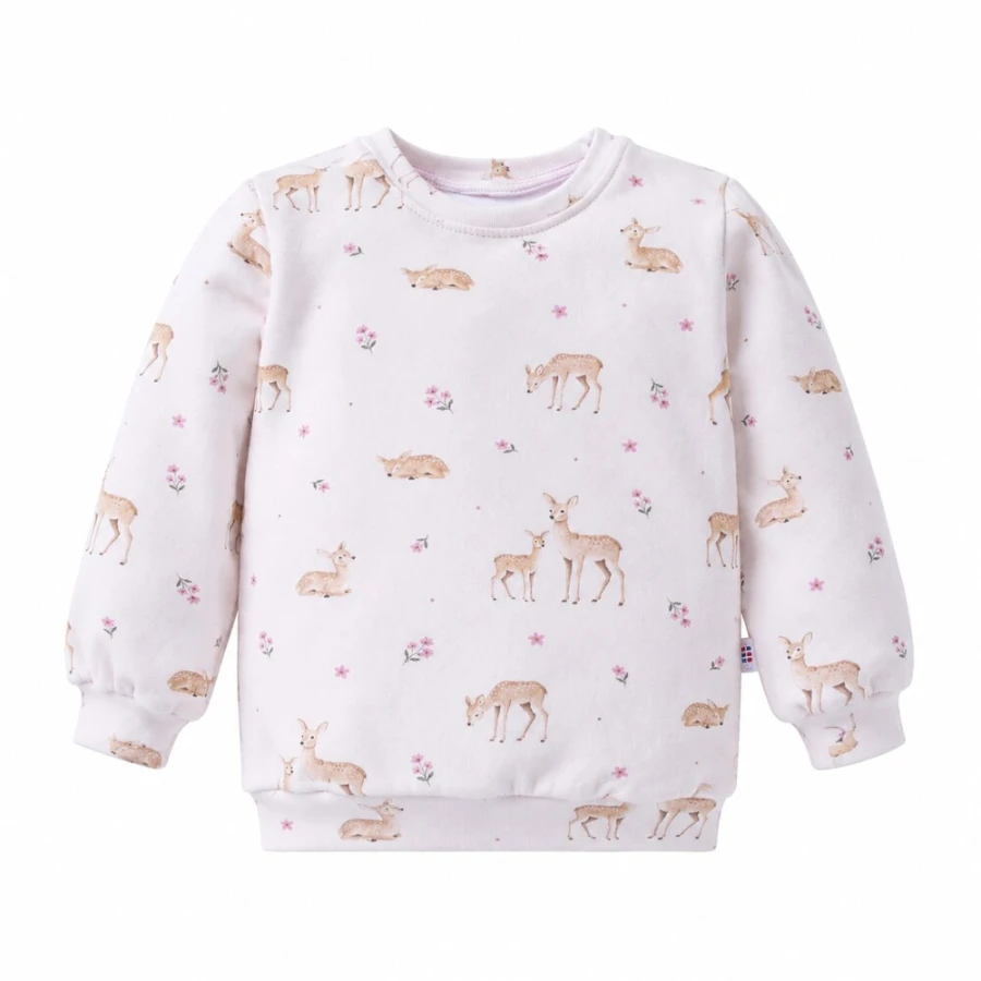 Bluza dziewczęca ecru w sarenki