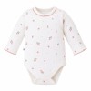Girls' white bodysuit with flowers
