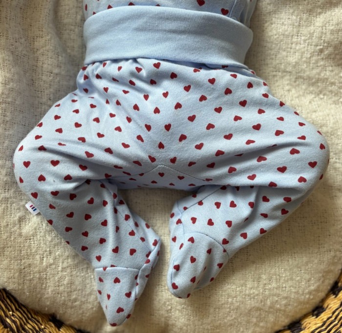 Baby Blue Footed Joggers with Hearts