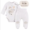 Mellow baby bodysuit and footed pants set – white