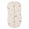 Ecru baby swaddle with bears and hearts