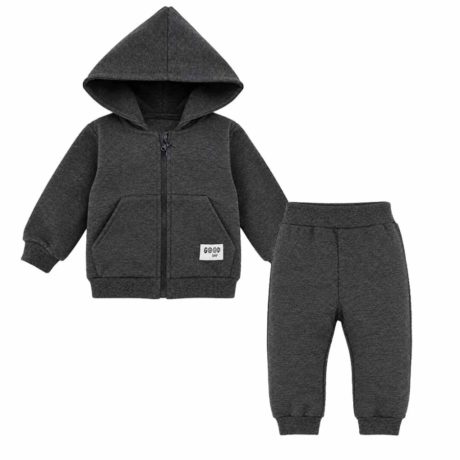 Graphite melange children's tracksuit