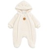 Ecru Baby Teddy Fleece Pramsuit