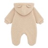 Beige Baby Teddy Fleece Pramsuit