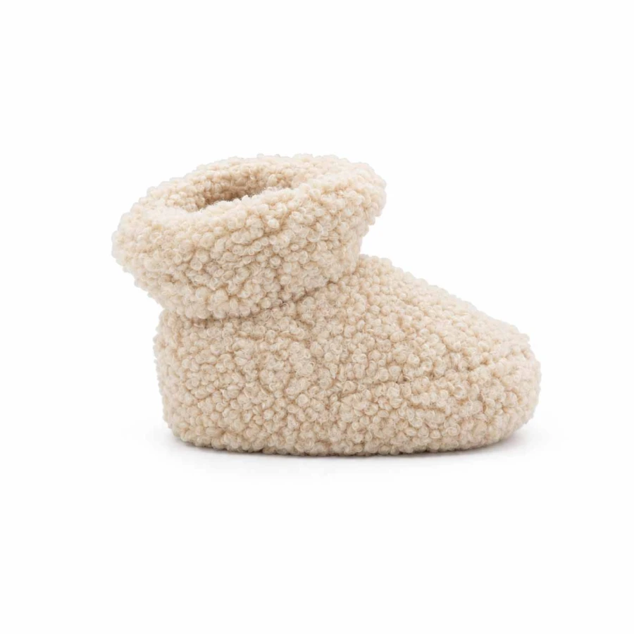 Beige Sherpa Baby Booties