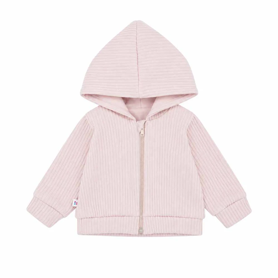 Light Pink Girls' Sweater-Style Zip-Up Hoodie