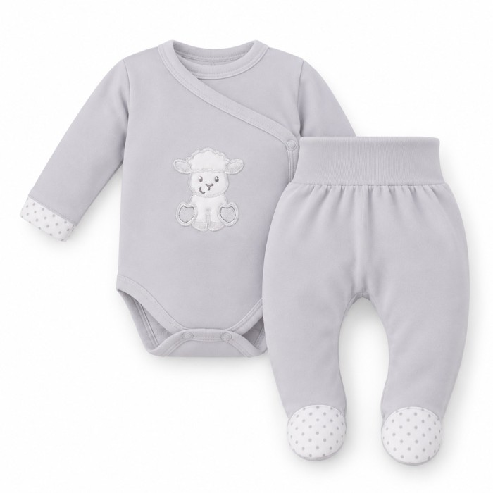 Grey Baby Set with Lamb