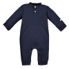 Navy blue baby sweatshirt romper without feet
