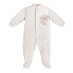 Velvet playsuit NEWBORN ecru