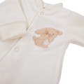 Velvet playsuit NEWBORN ecru