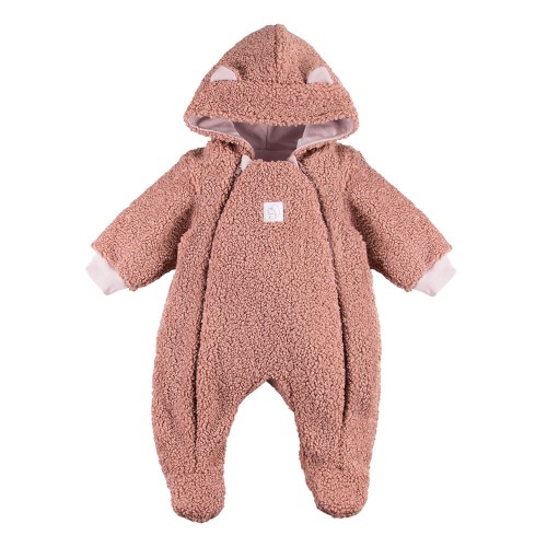 Pajacyk baranek z kapturem UNIQUE różowy