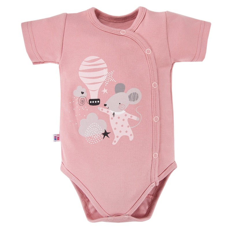 Body dziecięce rozpinane MELLOW różowe