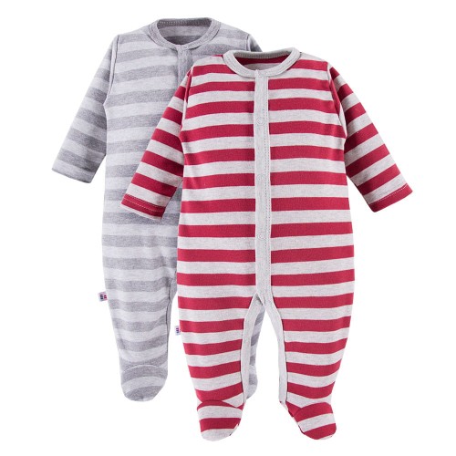 Sleepsuit 2-pack gray, red