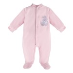 Velvet playsuit NEWBORN pink