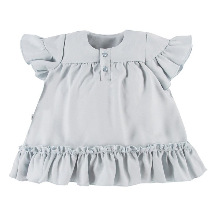 Dres with frills from viscose mint