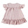 Dress with frills viscose pink