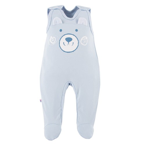 Romper suit with bear blue