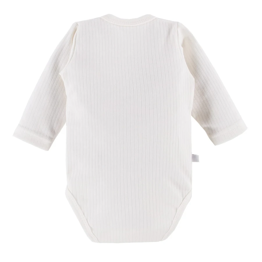 Baby wrap bodysuit with frill ecru
