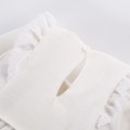 Velvet dress with frills ecru