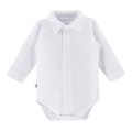 Białe body chłopięce z kołnierzykiem