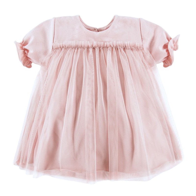 Tulle dress short sleeves pink