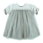 Tulle dress short sleeves green