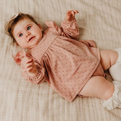 Bodysuits dress pink with dots