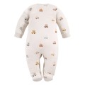 Sleepsuit ecru with cars and bears