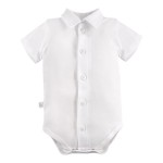 Bodysuits short sleeve cardigan with collar white