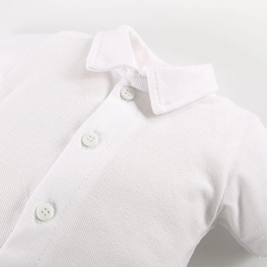Bodysuits short sleeve cardigan with collar white