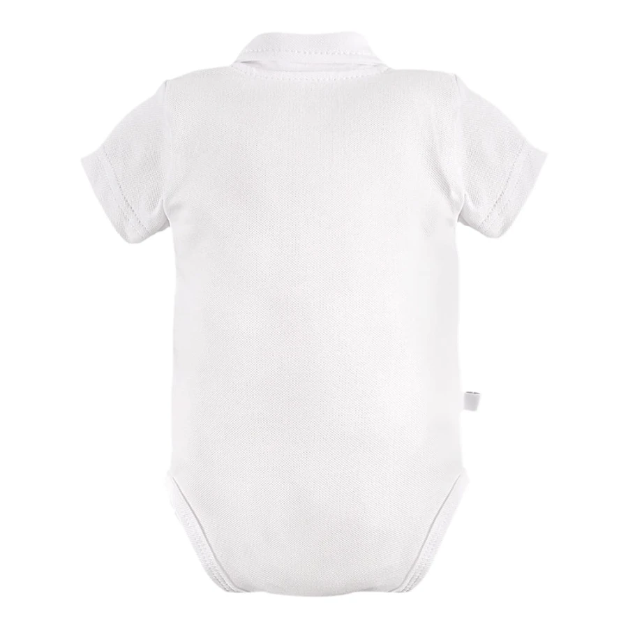 Bodysuits short sleeve cardigan with collar white