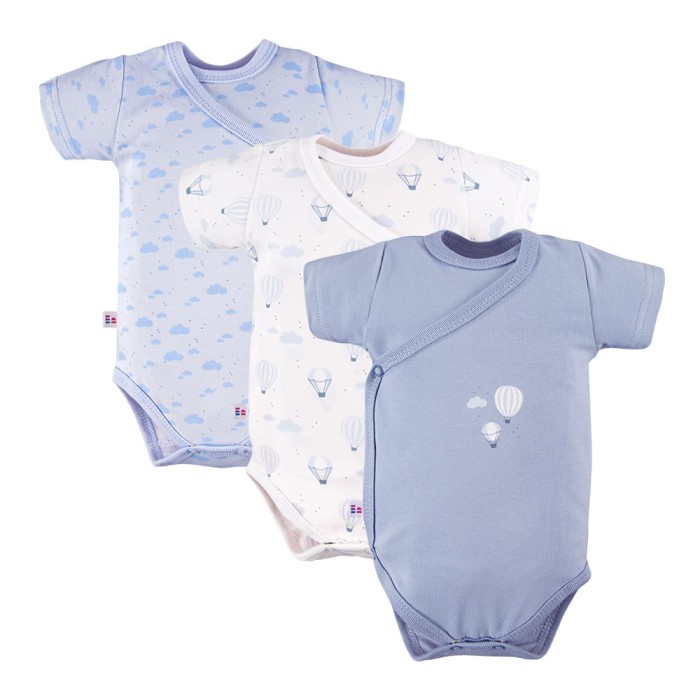 Cardigan bodysuit 3-pack with balloon pattern