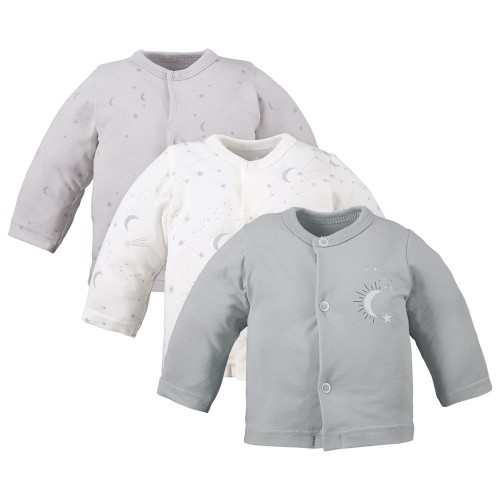 3-pak kaftan niemowlęcy z motywem gwiazdek szary