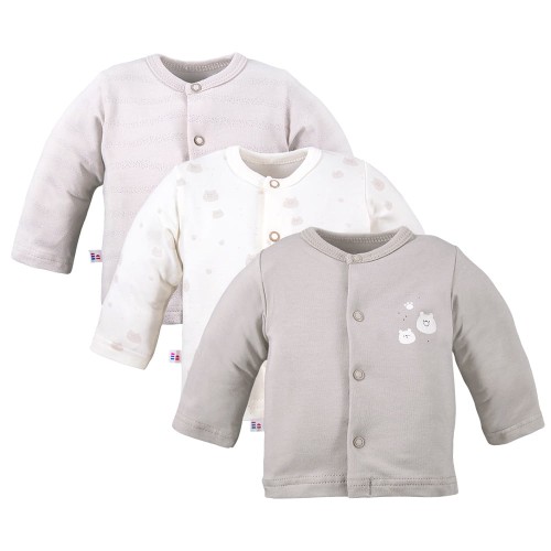 3-pak kaftan niemowlęcy z motywem misiowym beżowy