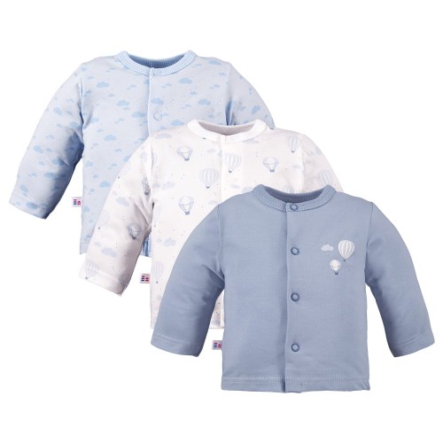 3-pack kimono shirt with ballon pattern blue
