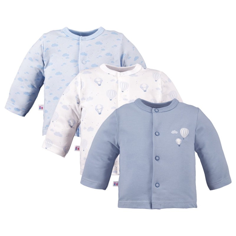 3-pack kimono shirt with ballon pattern blue